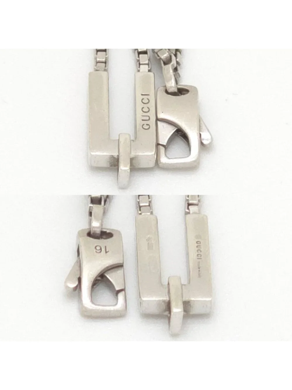 Gucci Logo Venetian Double Chain Bracelet 16 Sterling Silver